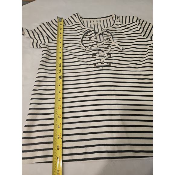 Madewell‎ Striped Lace Un Neckline Top Size XS - Picture 7 of 8